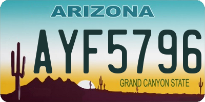 AZ license plate AYF5796