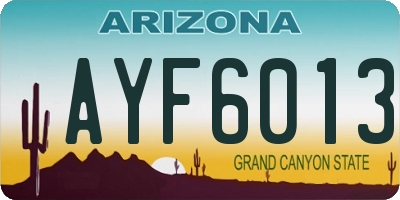 AZ license plate AYF6013