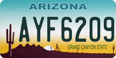 AZ license plate AYF6209