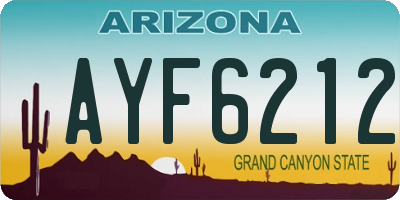 AZ license plate AYF6212