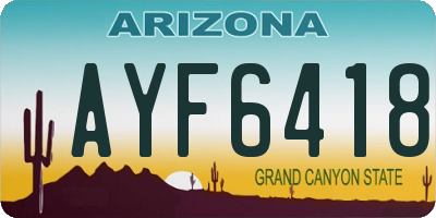 AZ license plate AYF6418