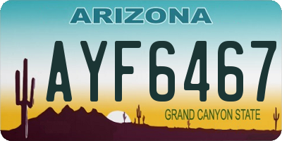 AZ license plate AYF6467