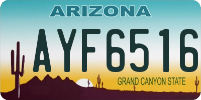AZ license plate AYF6516
