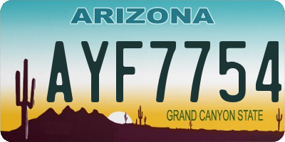 AZ license plate AYF7754