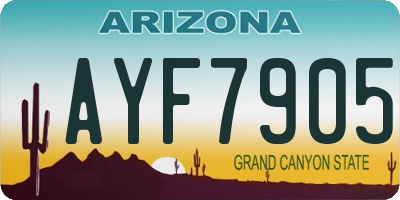 AZ license plate AYF7905