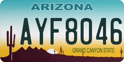 AZ license plate AYF8046