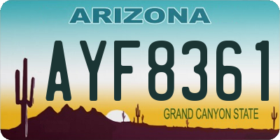 AZ license plate AYF8361