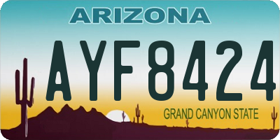 AZ license plate AYF8424
