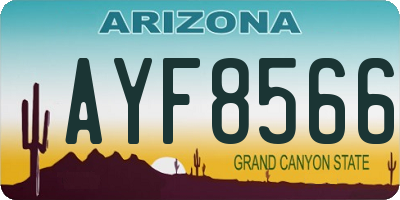 AZ license plate AYF8566