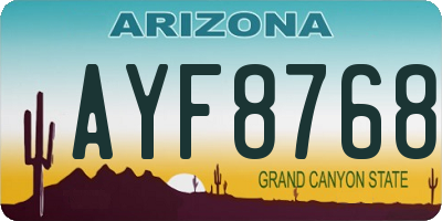 AZ license plate AYF8768