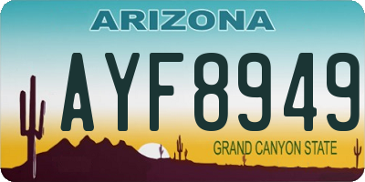 AZ license plate AYF8949