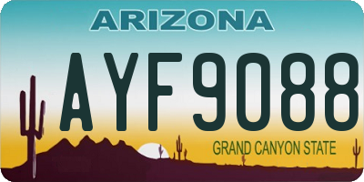 AZ license plate AYF9088