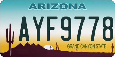 AZ license plate AYF9778