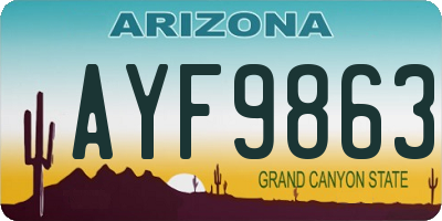 AZ license plate AYF9863