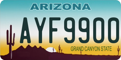 AZ license plate AYF9900
