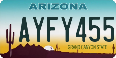 AZ license plate AYFY455