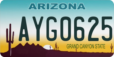 AZ license plate AYG0625