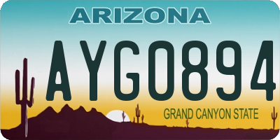 AZ license plate AYG0894
