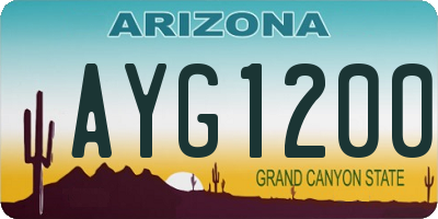 AZ license plate AYG1200