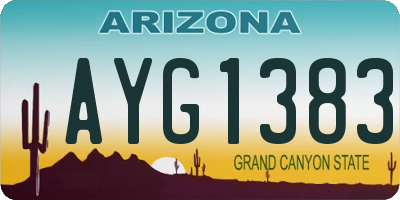 AZ license plate AYG1383