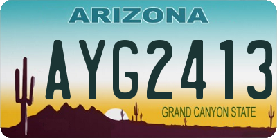 AZ license plate AYG2413