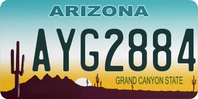 AZ license plate AYG2884
