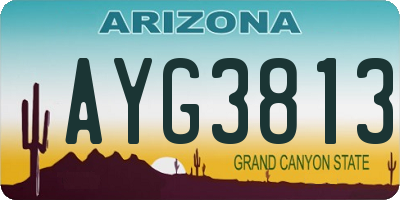 AZ license plate AYG3813