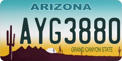 AZ license plate AYG3880
