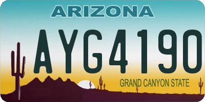 AZ license plate AYG4190