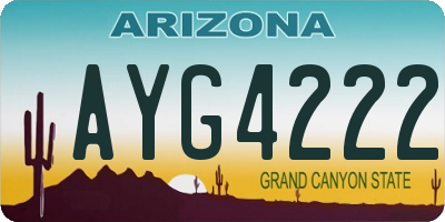 AZ license plate AYG4222