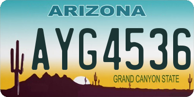 AZ license plate AYG4536