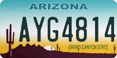 AZ license plate AYG4814