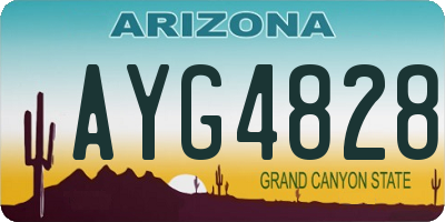 AZ license plate AYG4828