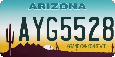 AZ license plate AYG5528