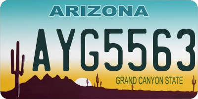 AZ license plate AYG5563