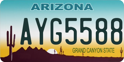 AZ license plate AYG5588