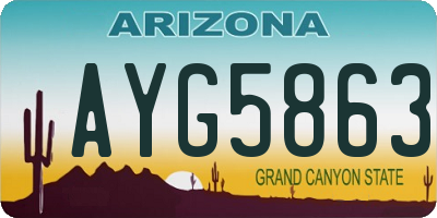 AZ license plate AYG5863