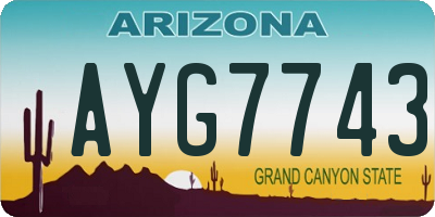 AZ license plate AYG7743