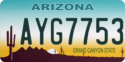 AZ license plate AYG7753