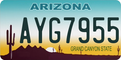 AZ license plate AYG7955