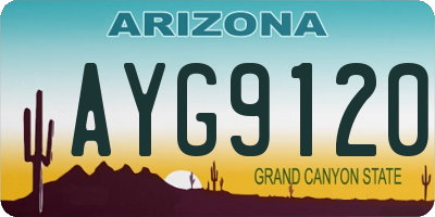 AZ license plate AYG9120