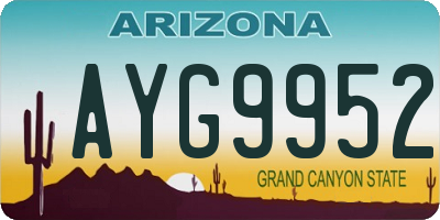 AZ license plate AYG9952