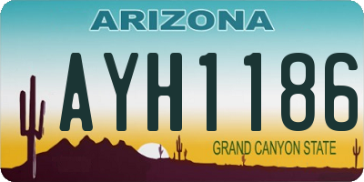 AZ license plate AYH1186