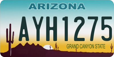 AZ license plate AYH1275