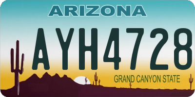 AZ license plate AYH4728