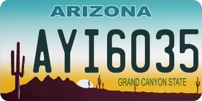 AZ license plate AYI6035
