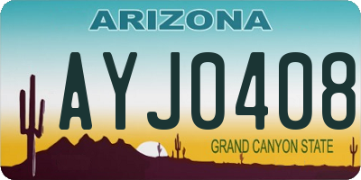 AZ license plate AYJ0408