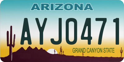 AZ license plate AYJ0471