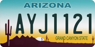 AZ license plate AYJ1121