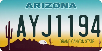 AZ license plate AYJ1194